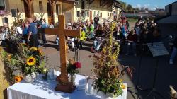 Erntedankgottesdienst beim Bauern Rademer am 29. September